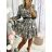 Damen Langarm Leopard Hemdkleid (S / M ONE SIZE) ITALIAN FASHION IMWA216108