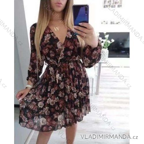 Damen Langes Sommer Langarm Kleid (S / M / L ONE SIZE) ITALIAN FASHION IMWM216063