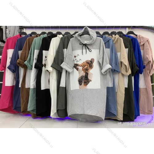 Kleid mit 3/4 Ärmeltasche für Damen (uni sl) ITALIAN Fashion IMWD20516