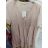 Leinen Sommer Kurzarm Leinen Kleid (uni s / m) ITALIENISCHE MODE IM519435