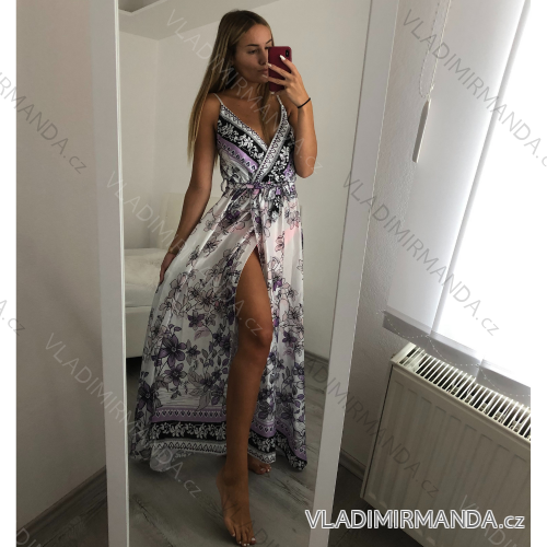 Langes Damenkleid mit breiten Trägern Frauen (UNI S / M) ITALIAN FASHION IMM20581