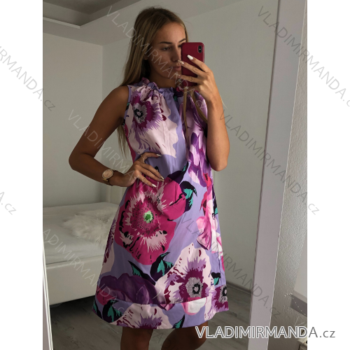 Ärmelloses Sommerkleid für Damen (UNI S / M) ITALIAN FASHION IMM21027