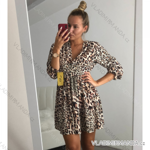 Elegantes Leoparden-Langarm-Damenkleid (SM Einheitsgröße) ITALIAN FASHION IMWA214402