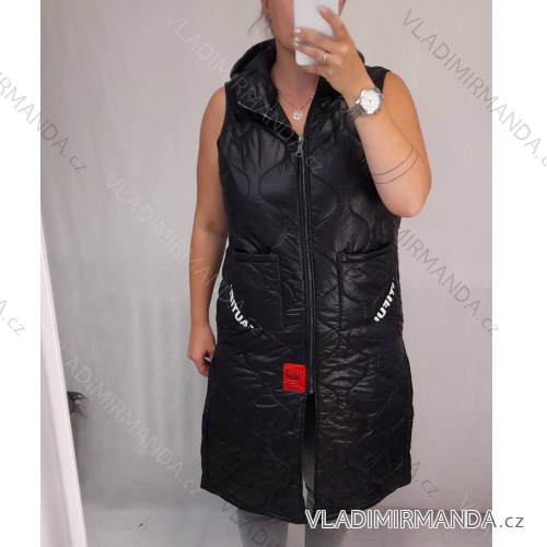 Vesta šusťáková s kapucí dámská (M/L ONE SIZE) ITALSKÁ MODA IM4212031