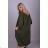 Šaty dlouhé 3/4 dlouhý rukáv dámské (2XL/3XL ONE SIZE) ITALSKÁ MÓDA IMLI21002 2XL / 4XL rot