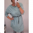 Langarm-Kapuzenkleid für Damen mit Kapuze (XL / 2XL ONE SIZE) ITALIAN FASHION IM421066 2XL / 3XL EINE GRÖSSE <p>blau</p>