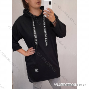 Kleid ala mikina verlängerte langärmlige übergroße Frauen (UNI S / XL) ITALIAN FASHION IMM20922