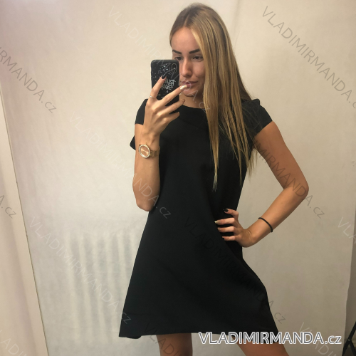 Sommerkleid Langarm geblümte Damen (UNI S / L) ITALIAN FASHION IMK20150 38 schwarz