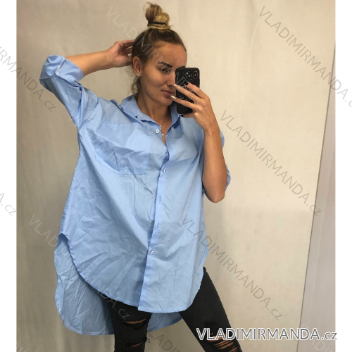 Košile dlouhý rukáv dámská (uni s/l oversize) ITALSKÁ MÓDA IMWD211124/DR schwarz S / M / L