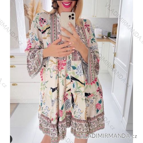 Damen Langes Sommer Langarmkleid (S / M ONE SIZE) ITALIAN FASHION IMWG216100