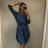 Langarm-Kapuzenkleid für Damen mit Kapuze (XL / 2XL ONE SIZE) ITALIAN FASHION IM421066 2XL / 3XL EINE GRÖSSE <p>blau</p>