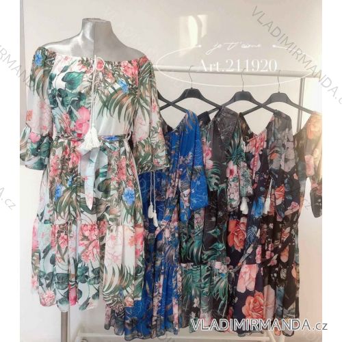 Sommer Sommer Carmen Langarmkleid (S / M / L ONE SIZE) ITALIAN FASHION IMWC216138