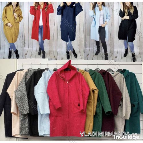 Kabát flaušový teplý dlouhý dámský (UNI S/M) ITALSKÁ MÓDA IMD20159