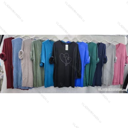 Tunika dlouhý rukáv dámská nadrozměr  (3XL/4XL ONE SIZE) ITALSKÁ MÓDA IMWQ2191806