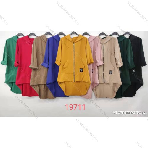 Zip Hoodie Langarm Damen (S / M ONE SIZE) ITALIAN FASHION IMWD2119711