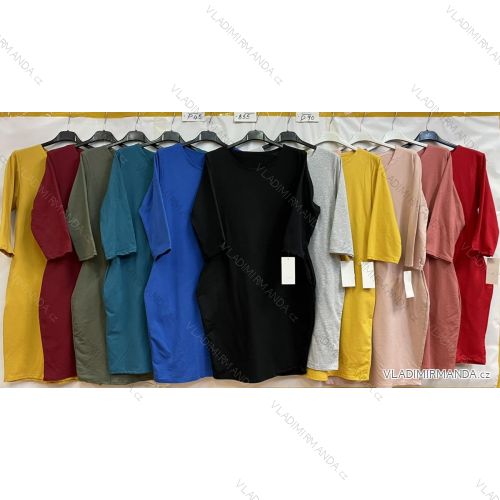 Klassisches Kleid Kurzarm Damen (S / M ONE SIZE) ITALIAN FASHION IM4212255