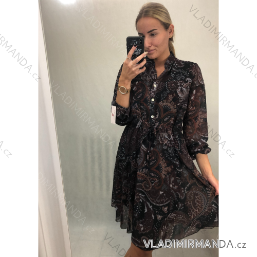 Elegantes Hemdkleid Langarm Damen (UNI S / L) ITALIAN FASHION IMWA21115