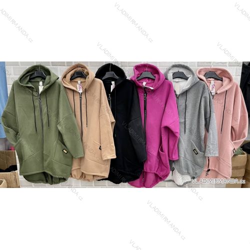Damen Kapuzenpullover mit Reißverschluss (L / XL ONE SIZE) ITALIAN FASHION IMWT21247