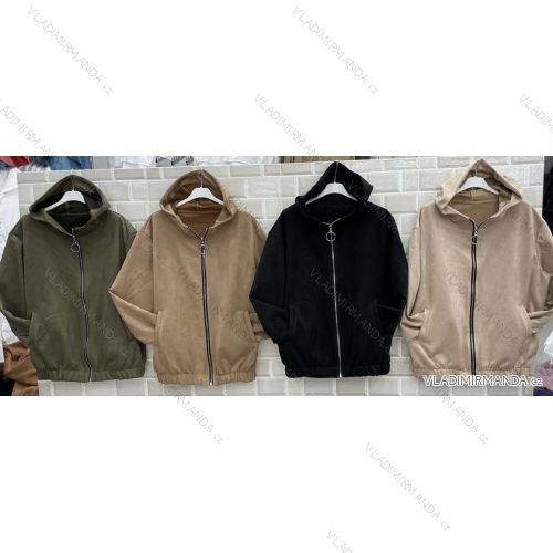 Zip Hoodie Langarm Damen (L / XL ONE SIZE) ITALIAN FASHION IMWT21254