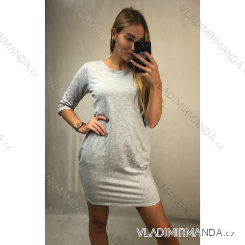 Kleid Langarm Damen (XL / 2XL ONE SIZE) ITALIENISCHE MODE IM421081