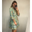 Sommerkleid Langarm geblümte Damen (UNI S / L) ITALIAN FASHION IMK20150