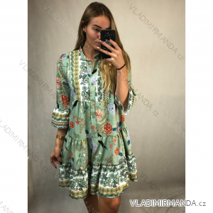 Sommerkleid Langarm geblümte Damen (UNI S / L) ITALIAN FASHION IMK20150