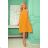 350-3 ALIZEE - Chiffonkleid mit Einfassung - Honigfarbe