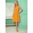350-3 ALIZEE - Chiffonkleid mit Einfassung - Honigfarbe