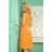 350-3 ALIZEE - Chiffonkleid mit Einfassung - Honigfarbe