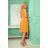 350-3 ALIZEE - Chiffonkleid mit Einfassung - Honigfarbe