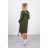 Kleid mit Kapuze und Khaki-Print