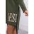 Kleid mit Kapuze und Khaki-Print