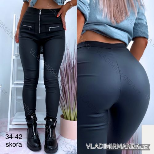 Damen Kunstleder lange Hose (34-42) JEANS JAW216805