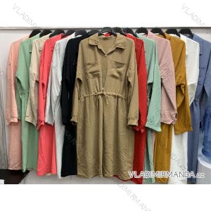 Sommer Hemdkleid Langarm Oversize Damen (S / M ONE SIZE) ITALIAN FASHION IMWM216078