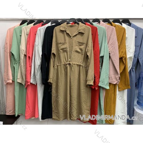 Sommer Hemdkleid Langarm Oversize Damen (S / M ONE SIZE) ITALIAN FASHION IMWM216078