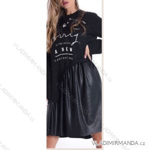 Šaty dlouhý rukáv dámské (S/M ONE SIZE) ITALSKÁ MÓDA IMWG216052