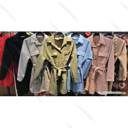 Kabát flaušový dámský (S/M ONE SIZE) ITALSKÁ MÓDA IMWD216641