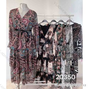 Šaty elegantní dlouhý rukáv dámské (S/M ONE SIZE) ITALSKÁ MÓDA IMWD216628