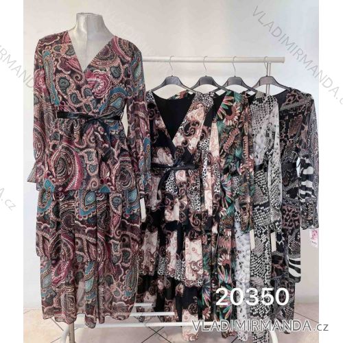 Šaty elegantní dlouhý rukáv dámské (S/M ONE SIZE) ITALSKÁ MÓDA IMWD216628