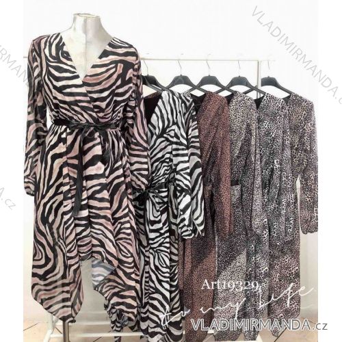 Šaty elegantní dlouhý rukáv dámské (S/M ONE SIZE) ITALSKÁ MÓDA IMWD216628