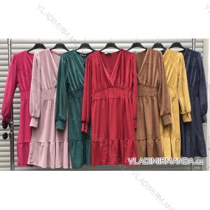 Šaty elegantní dlouhý rukáv dámské (S/M ONE SIZE) ITALSKÁ MÓDA IMWD216628