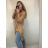 Kleid mit 3/4 Ärmeltasche für Damen (uni sl) ITALIAN Fashion IM3181746