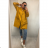 Zip Mantel Langarm Kapuze Damen Oversized (2XL / 3XL ONE SIZE) ITALIAN FASHION IM4212548 2XL/3XL schwarz