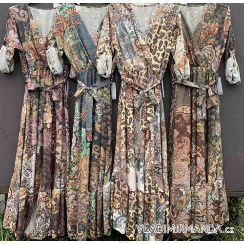 Šaty dlouhý rukáv dámské (S/M ONE SIZE) ITALSKÁ MÓDA IMWM216830