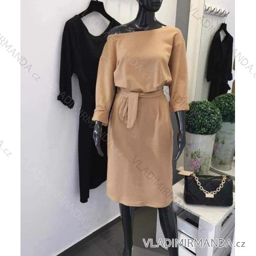 Šaty dlouhý rukáv dámské (S/M ONE SIZE) ITALSKÁ MÓDA IMWM216830