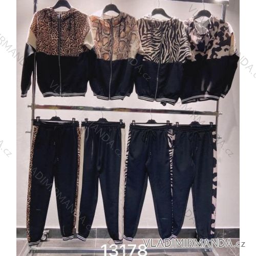 Damen-Set mit langem Reißverschluss und Jogginghose (S / M ONE SIZE) ITALIAN FASHION IMM211319