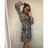 Damen Chiffon Langarmkleid Leopard (uni s / m) ITALIAN FASHION IMM21472