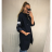 Bunda/Kabát dlouhý rukáv dámská (L/XL ONE SIZE) ITALSKÁ MODA IM4211311/DR schwarz L / XL