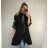 Bunda/Kabát dlouhý rukáv dámská (L/XL ONE SIZE) ITALSKÁ MODA IM4211311/DR schwarz L / XL
