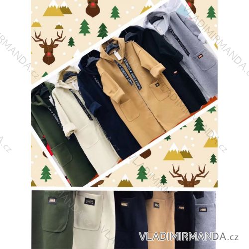 Kabát flaušový dámský (S-M ONE SIZE) ITALSKÁ MÓDA IMWC216576